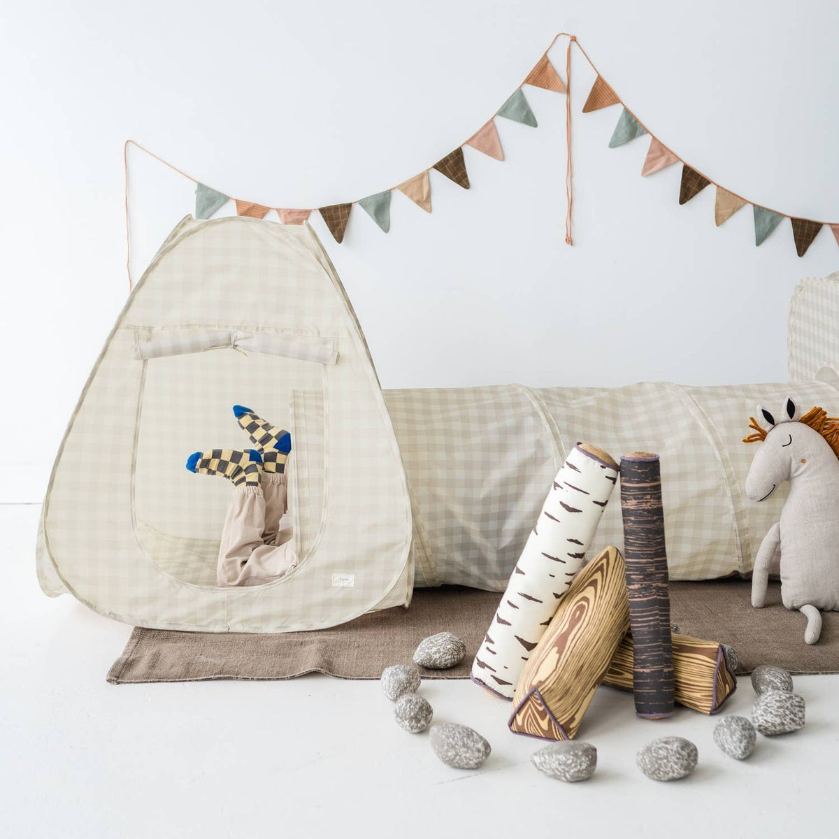 Kids 3-in-1 Play Tent & Tunnel Set with Recycled Fabric